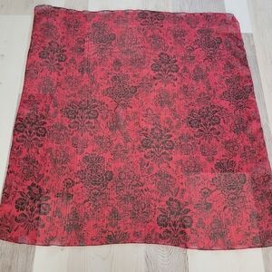 Red and Black Flowers Scarf